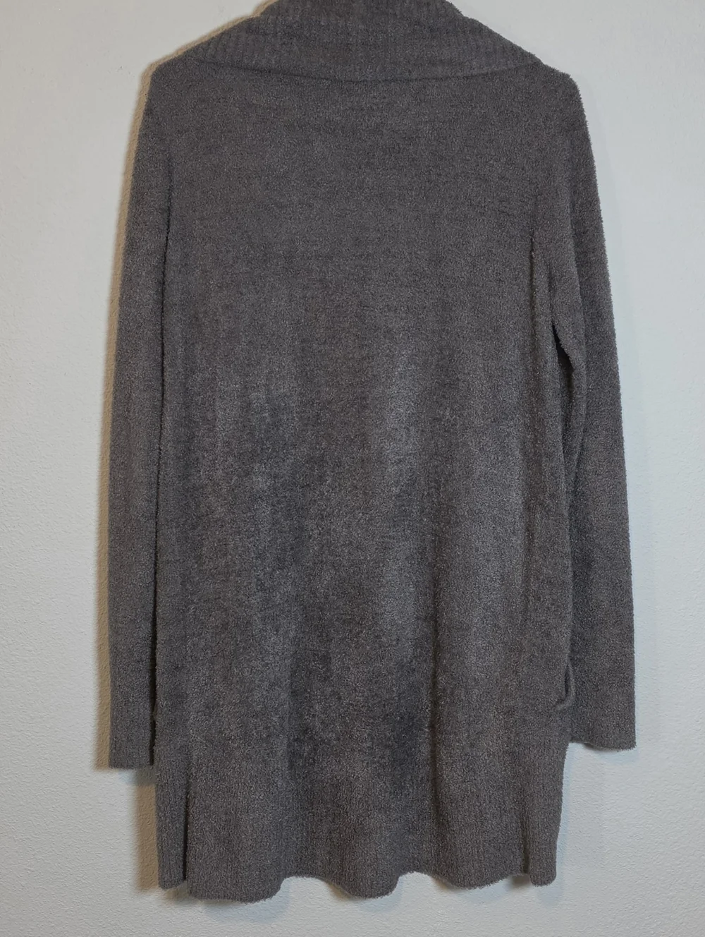 Barefoot Dreams CozyChic Lite Circle Cardigan M Carbon Grey Open Front Minimalis - Picture 3 of 9